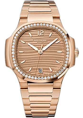Patek Philippe Nautilus Rose Gold — Diamond Bezel Golden Brown Opaline Dial | Ref. 7118/1200R-010