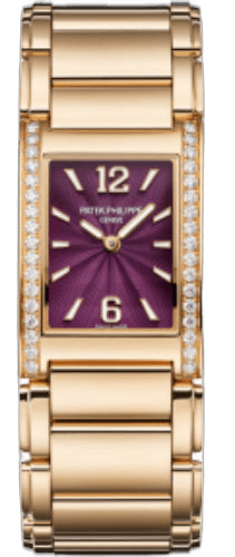 Patek Philippe Twenty~4 Rose Gold & Diamonds — Purple Quartz Dial | Ref. 4910/1201R-010