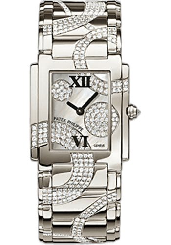Patek Philippe Twenty~4 White Gold — Mother-of-Pearl Diamond Pavé | Ref. 4910/49G-001