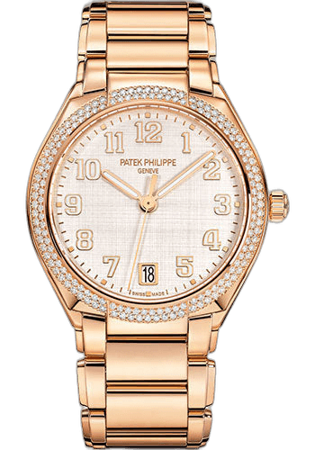 Patek Philippe Twenty~4 Rose Gold — Silvery Satin Diamond-Set Bezel | Ref. 7300/1200R-010