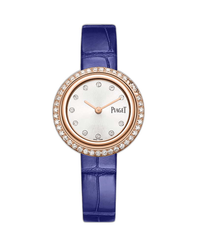 Piaget Possession Rose Gold — Diamond-Set 29 mm Quartz on Blue Leather | Ref. G0A44282