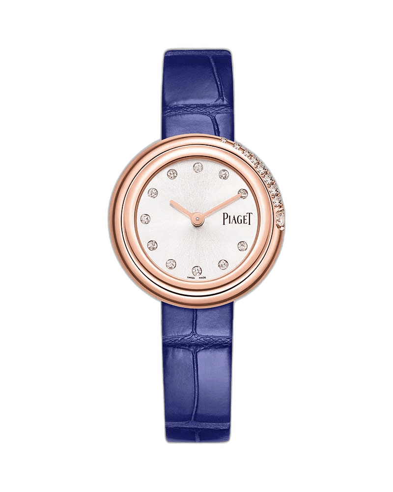 Piaget Possession Rose Gold — Diamond Bezel Blue Leather | Ref. G0A45062