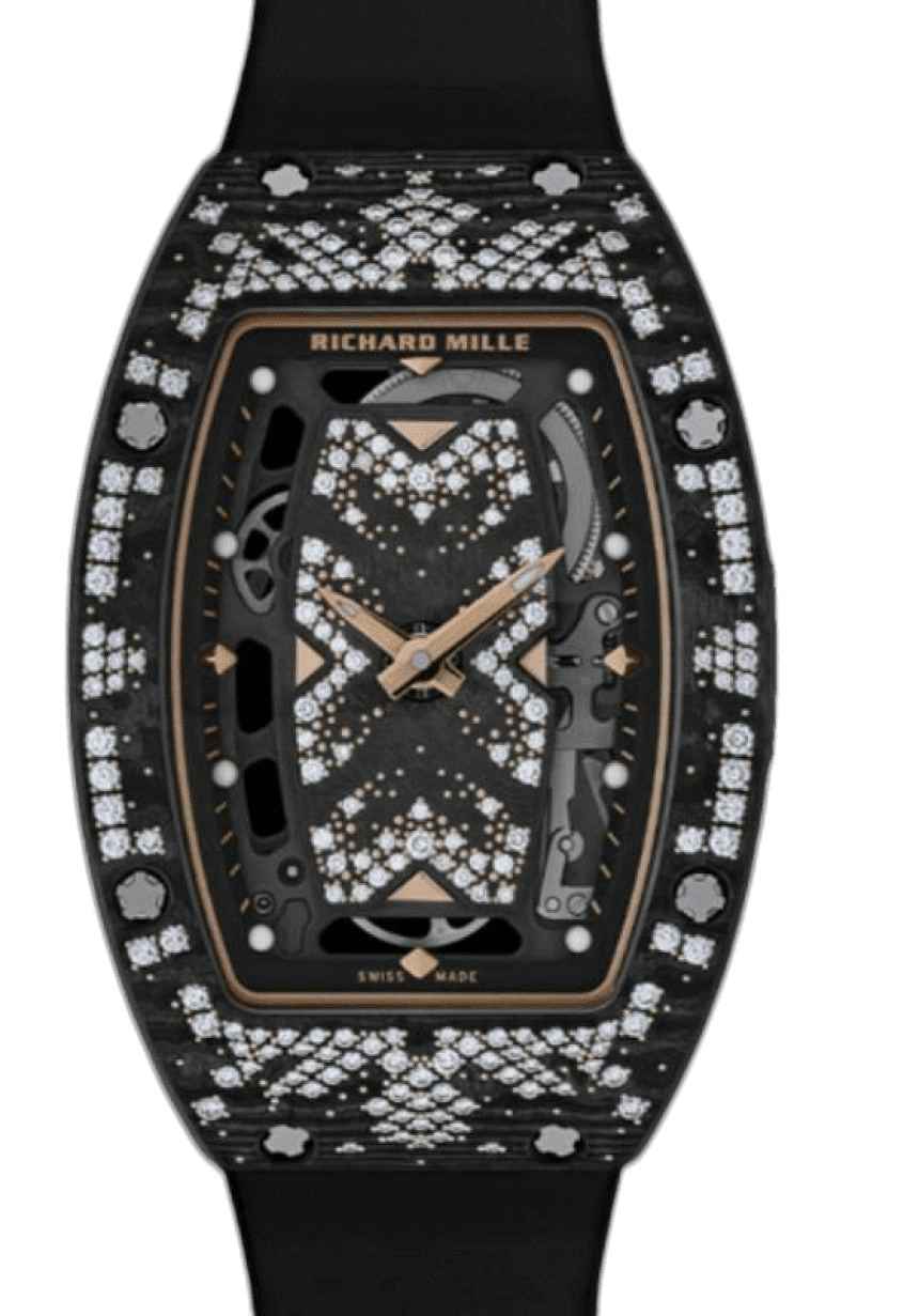 Automatic Winding Intergalactic Bright Night Carbon TPT Diamond Set Bezel RM 07-01 - BRAND NEW · Richard Mille Skeleton Dial — RM 07-01