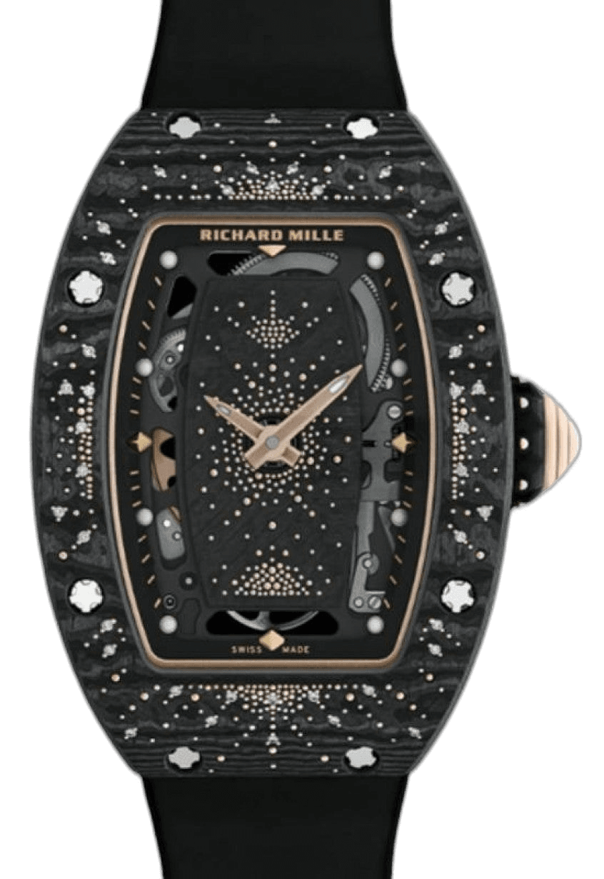 Richard Mille Automatic Winding Intergalactic Dark Night Carbon TPT Diamond Set Bezel RM 07-01 - BRAND NEW Skeleton Dial Watch Ref. RM 07-01