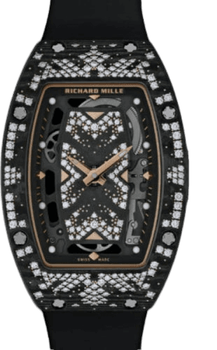 Richard Mille Automatic Winding Intergalactic Bright Night Carbon TPT Diamond Set Bezel | RM07-01 (13) Skeleton Dial Watch Ref. RM07-01