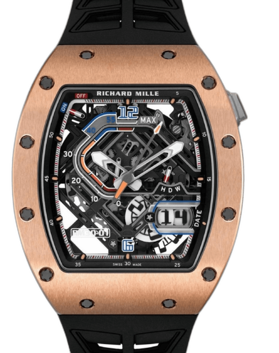 Richard Mille Automatic Winding Automatic with Declutchable Rotor Red Gold RM 30-01 - BRAND NEW 42mm Skeleton Dial Ref. RM 30-01