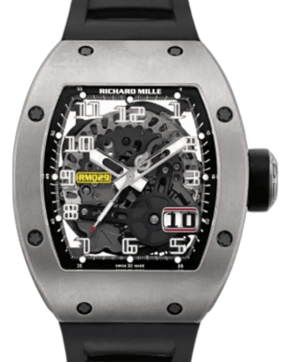 Richard Mille Automatic Winding with Oversize Date Automatic Winding Oversize Date Titanium RM 029 - BRAND NEW Skeleton Dial Timepiece [RM 029