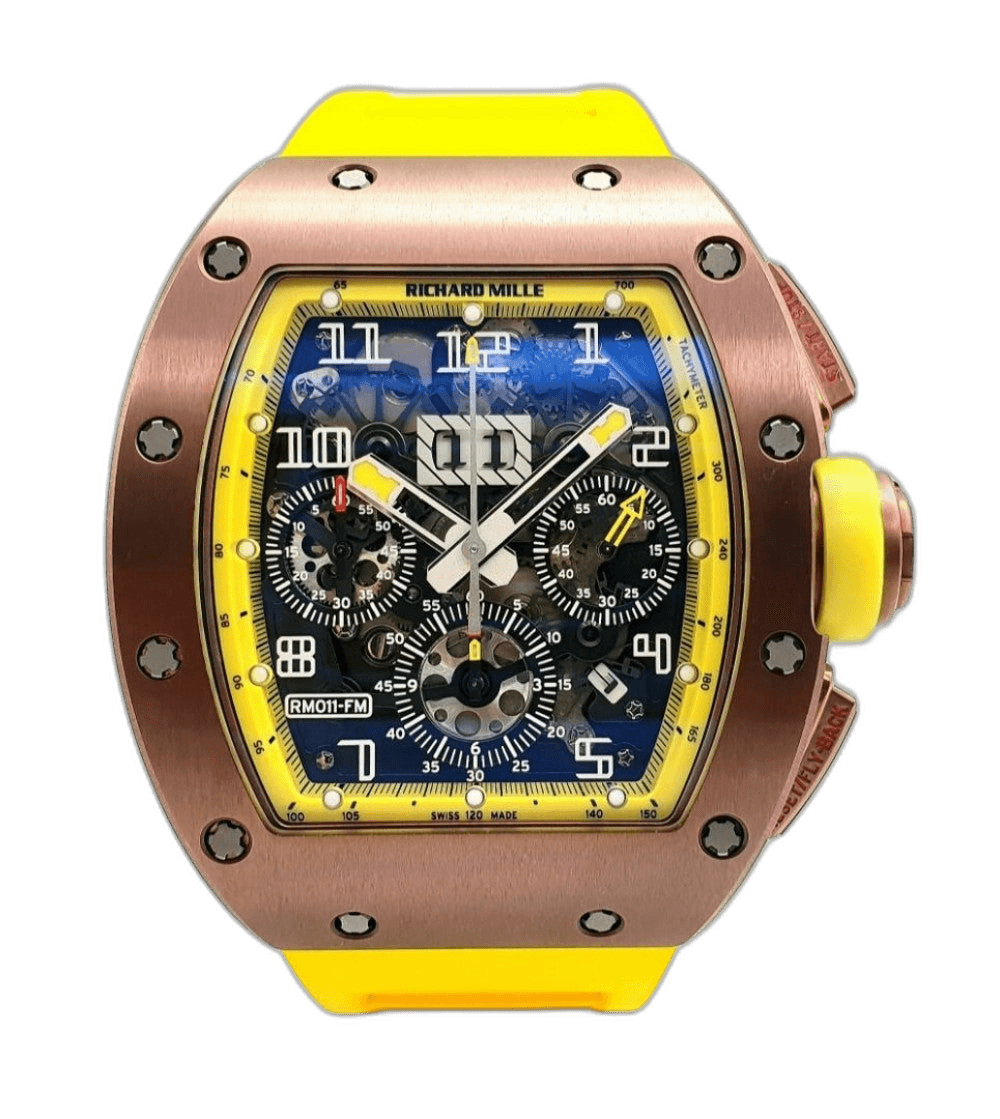 Richard Mille 40mm Bronzo Flyback Chronograph "Felipe Massa" Bronzo Skeleton Dial Yellow Accents RM 011