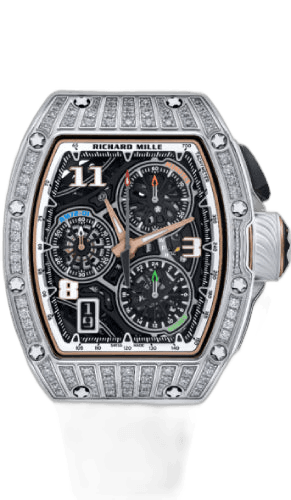 Lifestyle Flyback Chronograph White Gold & Medium Set Diamonds | RM72-01 (8) · Richard Mille 47mm White Gold/Diamonds Skeleton Dial — RM 72-01