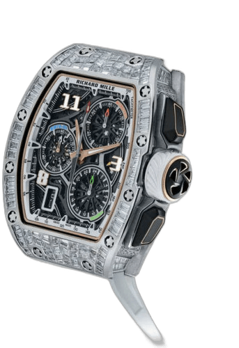 Lifestyle Flyback Chronograph White Gold Full Baguette Set Diamonds | RM72-01 (9) 47mm White Gold/Diamonds Skeleton Dial Richard Mille Ref. RM 72-01