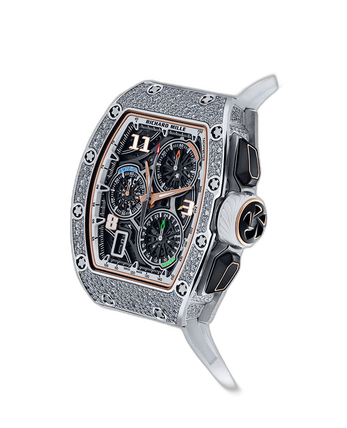 Richard Mille Lifestyle Flyback Chronograph White Gold & Snow Set Diamonds RM 72-01 - BRAND NEW 47mm Skeleton Dial