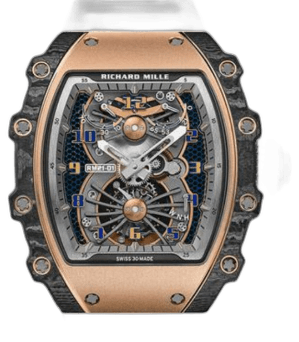 Manual Winding Tourbillon Aerodyne Limited Edition Manual Winding Tourbillon Aerodyne Red Gold/Carbon TPT RM 21-01 Skeleton Dial by Richard Mille — RM 21-01