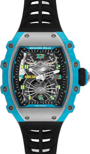 Richard Mille Manual Winding Tourbillon Aerodyne Limited Edition Manual Winding Tourbillon Aerodyne Hanes 214/Carbon TPT Blue | RM 21-02 40mm Skeleton Dial Timepiece [RM 21-02