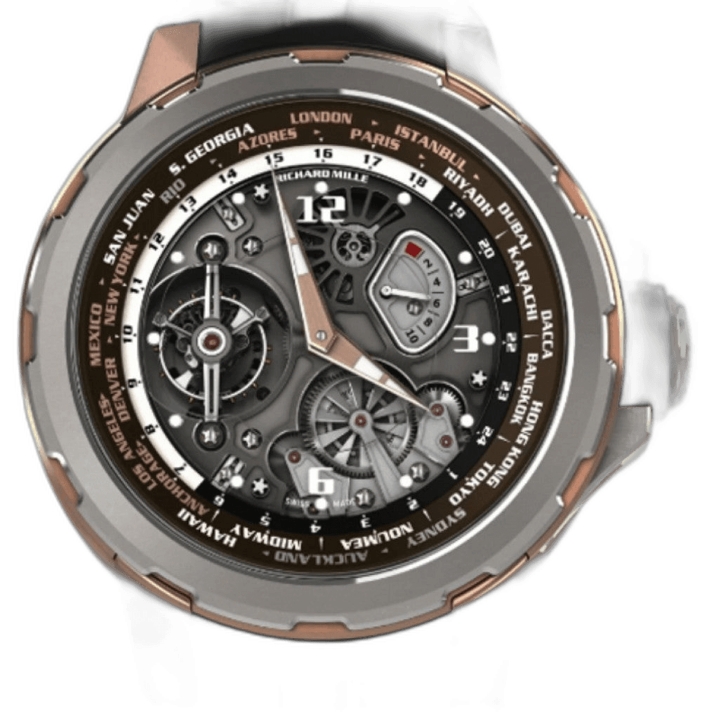 Manual Winding Tourbillon Worldtimer Jean Todt Red Gold/Titanium RM 58-01 - BRAND NEW 50mm Skeleton Dial Richard Mille Ref. RM 58-01