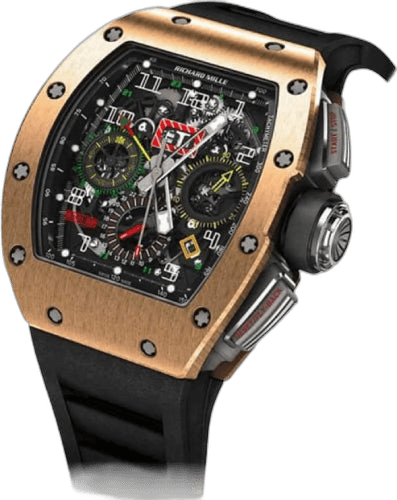 RM 11 Automatic Flyback Chronograph Dual Time Zone 50mm Rose Gold Openworked Dial - RM11-02 50mm x 42.7mm Titanium Richard Mille Ref. RM11-02