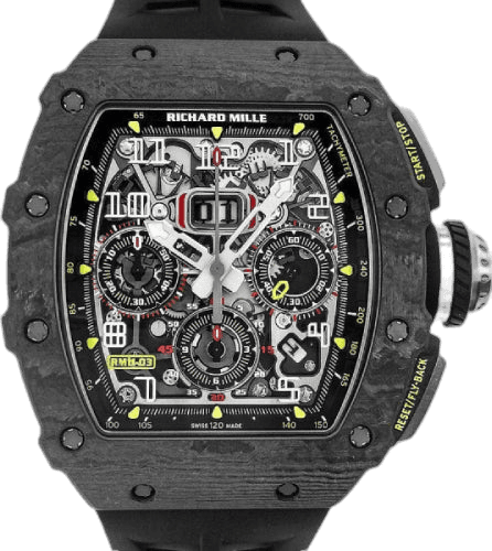Richard Mille RM 11 Carbon Flyback Chronograph 50mm Openworked Dial | RM11-03 (7) 49.94mm x 16.5mm (RM11-03