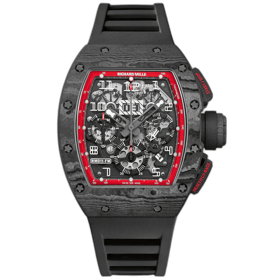 Richard Mille RM 11 Chronograph Felipe Massa Black Night NTPT Carbon 50mm Openworked Dial - RM11-FM 49.94mm x 16.23mm Timepiece [RM11-FM