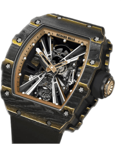 RM 12 Manual Winding Tourbillon Open-Work Dial | RM12-01 (4) Carbon and Gold TPT Richard Mille Ref. RM12-01