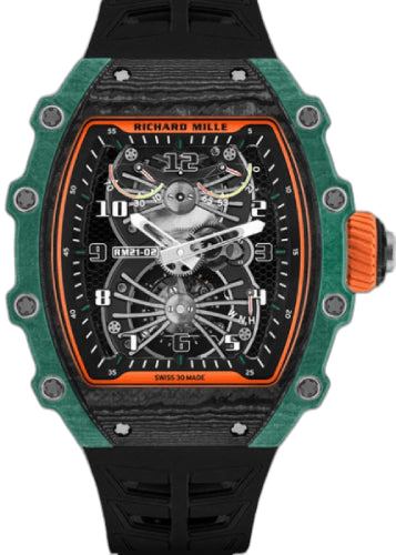RM 21 Manual Winding Tourbillon Aerodyne Quarts TPT/Carbon TPT/Titanium 50mm Openworked Dial | RM21-02 · Richard Mille 49.94mm x 16.23mm Quartz TPT/Carbon TPT/Titanium — RM21-02