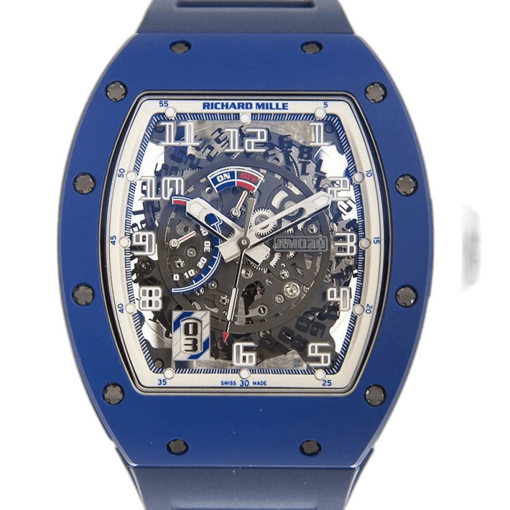 Richard Mille 42mm Skeleton Dial RM 3 Automatic Winding with Declutchable Rotor Blue Ceramic RM 030 — Ref. RM030