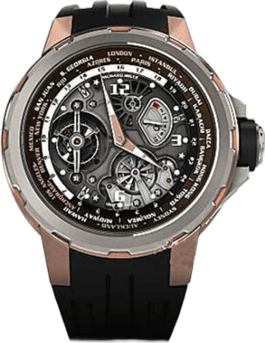 Richard Mille RM 58 Manual Winding Tourbillon Worldtimer Jean Todt Open-Work Dial | RM58-01 Titanium/Red Gold Openworked Dial Ref. RM58-01