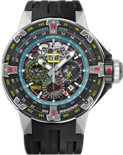 RM 60 Automatic Flyback Chronograph Les Voiles de St Barth Open-Work Dial | RM60-01 (1) Titanium and Carbon TPT Openworked Dial Richard Mille Ref. RM60-01