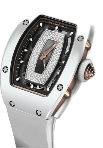 RM 7 Rose Gold / White Ceramic Openworked Diamond Dial | RM07-01 (5) · Richard Mille 45.66 x 31.40 x 11.85 mm Black / Diamond / Openworked Dial — RM07