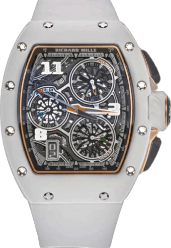 RM 72 White Ceramic Automatic Winding Lifestyle Flyback Chronograph | RM72-01 (4) 38.40mm x 47.34mm Rose Gold Openworked Dial · Richard Mille RM72-01
