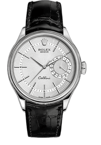 Rolex Cellini Date White Gold — Silver Guilloche Dial | Ref. 50519