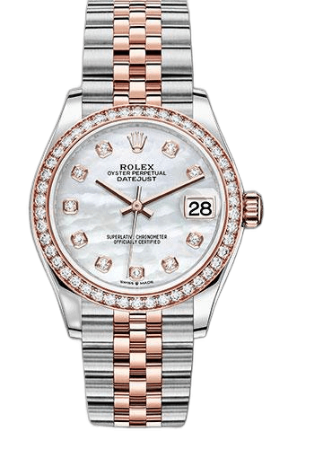 Rolex Datejust 31 Everose Rolesor — Mother-of-Pearl Diamond Dial | Ref. 278381RBR