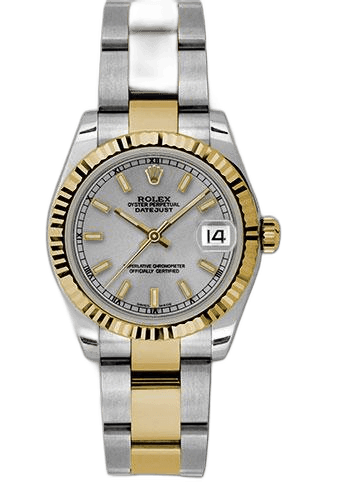 Rolex Datejust 31 Yellow Rolesor — Silver Index Dial, Fluted Bezel | Ref. 178273