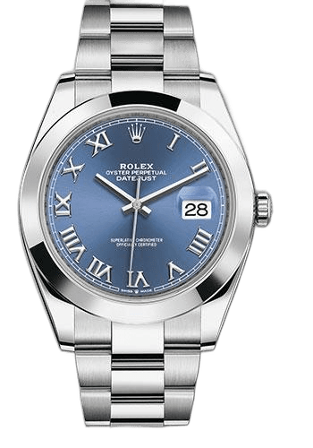 Rolex 41mm Datejust Steel Datejust 41 Watch - Smooth Bezel - Blue Roman Dial - Oyster Bracelet - 126300 blro — Ref. 126300