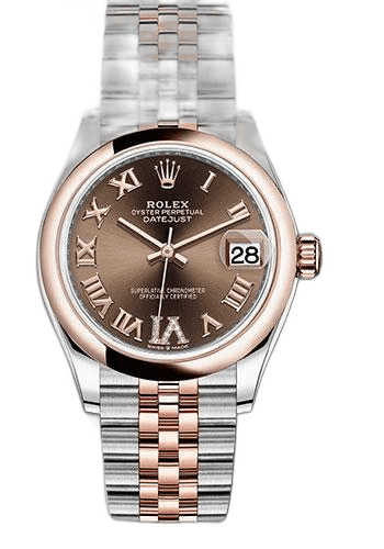 Rolex Datejust 31 Everose Rolesor — Dark Rhodium Diamond Roman VI Dial
