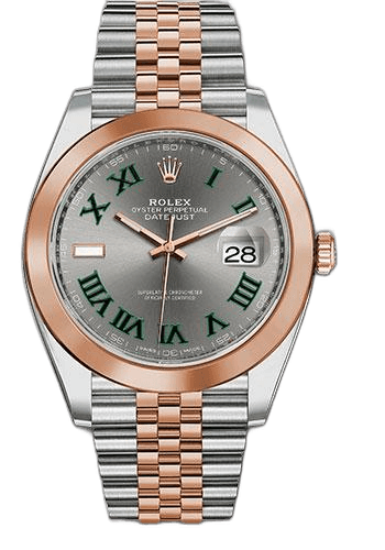 Rolex Datejust 41 Everose Rolesor — Slate Gray Green Roman Wimbledon Dial | Ref. 126301