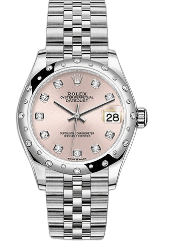 Rolex Datejust 31 White Rolesor — Domed Diamond Bezel Pink Diamond Dial Jubilee | Ref. 278344RBR