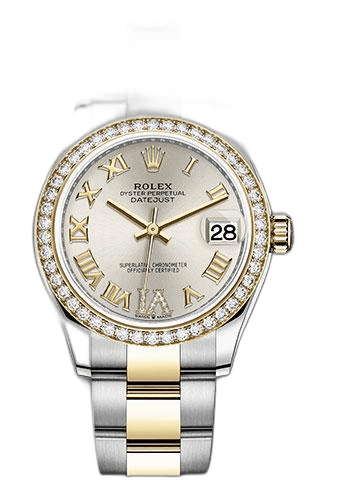 Rolex Datejust 31 Yellow Rolesor — Silver Diamond Roman Six Dial | Diamond Bezel