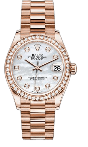 Rolex Datejust Gold — Silver Diamond Dial | Ref. 278285RBR