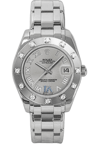 Rolex Datejust Pearlmaster 34 White Gold — Silver Roman Dial | Ref. 81319