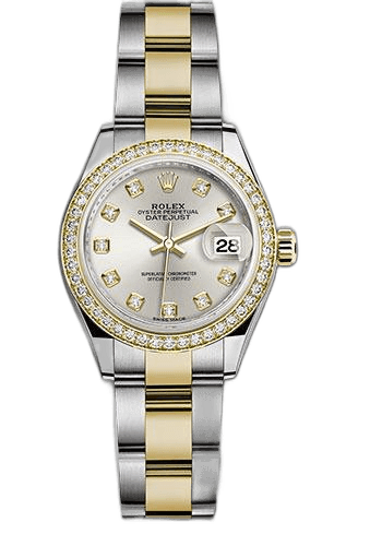 Rolex Datejust Yellow Rolesor — Silver Diamond Dial | Ref. 279383RBR