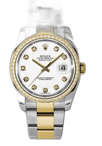 Rolex Datejust 36 Yellow Rolesor — White Diamond Dial, 52-Diamond Bezel | Ref. 116243