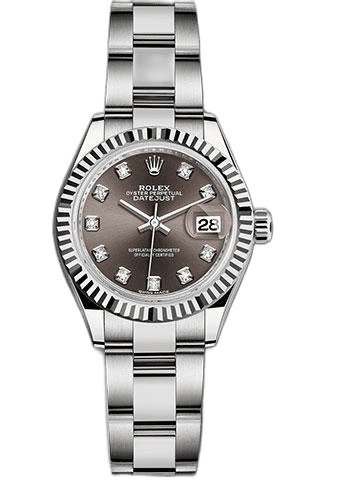 Rolex Lady-Datejust 28 White Rolesor — Dark Grey Diamond Dial | Ref. 279174