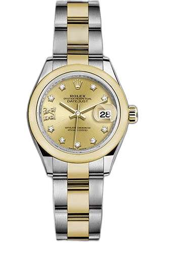 Rolex Lady-Datejust 28 Yellow Rolesor — Champagne Diamond Star Dial