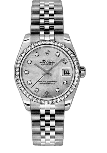 Rolex Datejust 31 White Rolesor — Mother-Of-Pearl Diamond Dial | Ref. 178384
