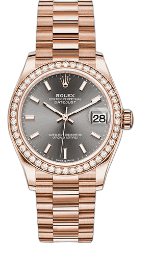 Rolex Datejust 31 Everose Gold — Diamond Bezel, Rhodium Index Dial | Ref. 278285RBR