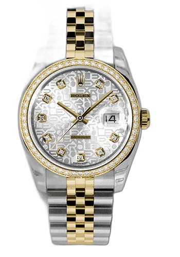 Rolex Datejust Yellow Rolesor — Silver Jubilee Diamond Dial | Ref. 116243