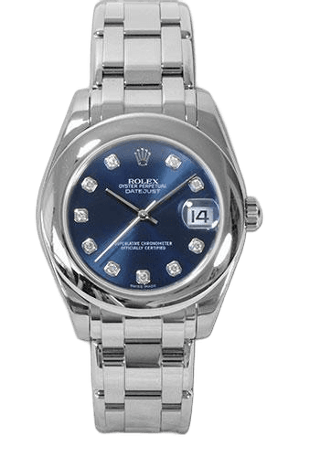 Rolex Datejust Pearlmaster 34 White Gold — Blue Diamond Dial | Ref. 81209