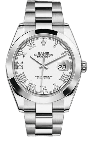 Rolex Datejust 41 Steel — White Roman Dial | Ref. 126300