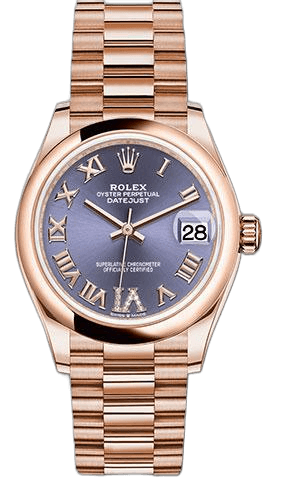 Rolex Datejust 31 Gold — Aubergine Diamond Six Dial
