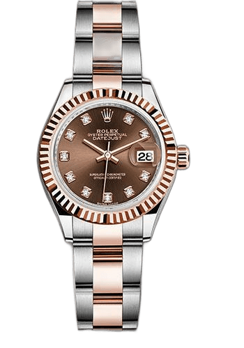 Rolex Lady-Datejust Everose Rolesor — Chocolate Diamond Dial, Fluted Bezel | Ref. 279171