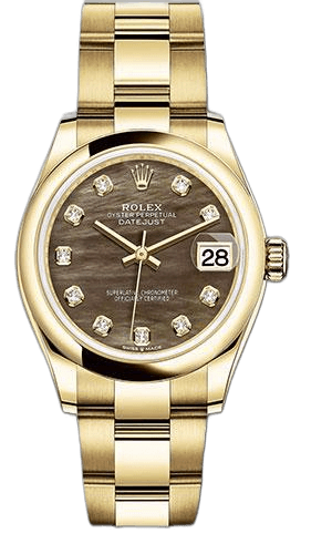 Rolex Datejust 31 Yellow Gold — Dark Mother-of-Pearl Diamond Dial | Ref. 278248